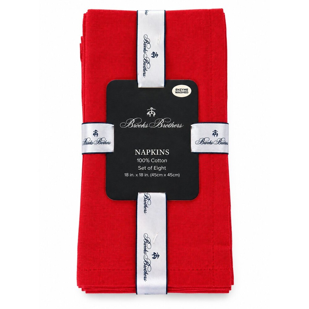 Brooks Brothers Dinner Napkins Luxury Red 100% Cotton 18x18 Set of 8 Christmas